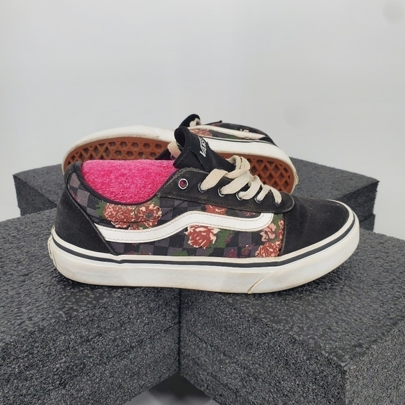 Vans Old Skool 508731 Low Top Black Floral Sneakers Size 4 Missy Youth Shoes - Picture 9 of 11